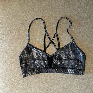 Alo Yoga Snakeskin Mesh Bra, Small, EUC